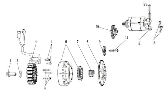 MX450 – Starter exploded diagram