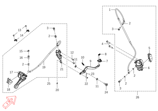 MX450 – Brake System exploded diagram