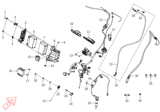 MX450 – Electronic Parts exploded diagram
