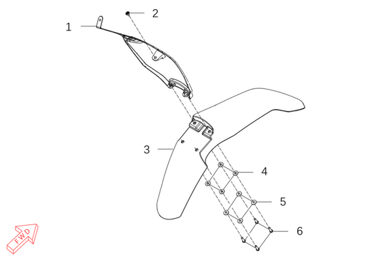 MX450 – Mudguard exploded diagram
