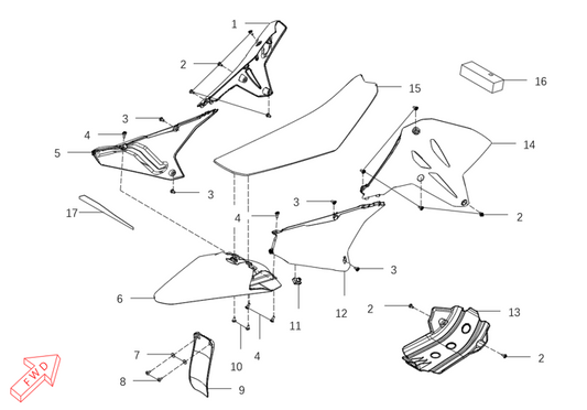 MX450 – Cover exploded diagram