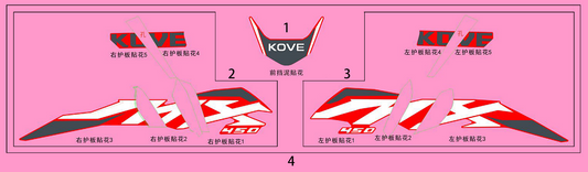 Kove MX450 decal set (red)