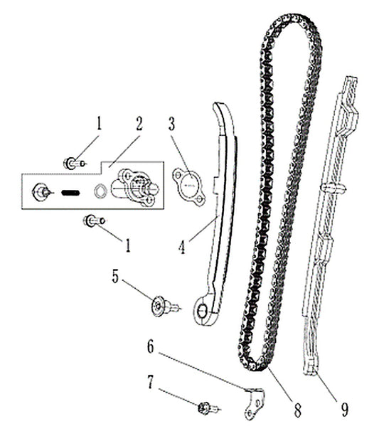 Kove MX450 timing parts diagram